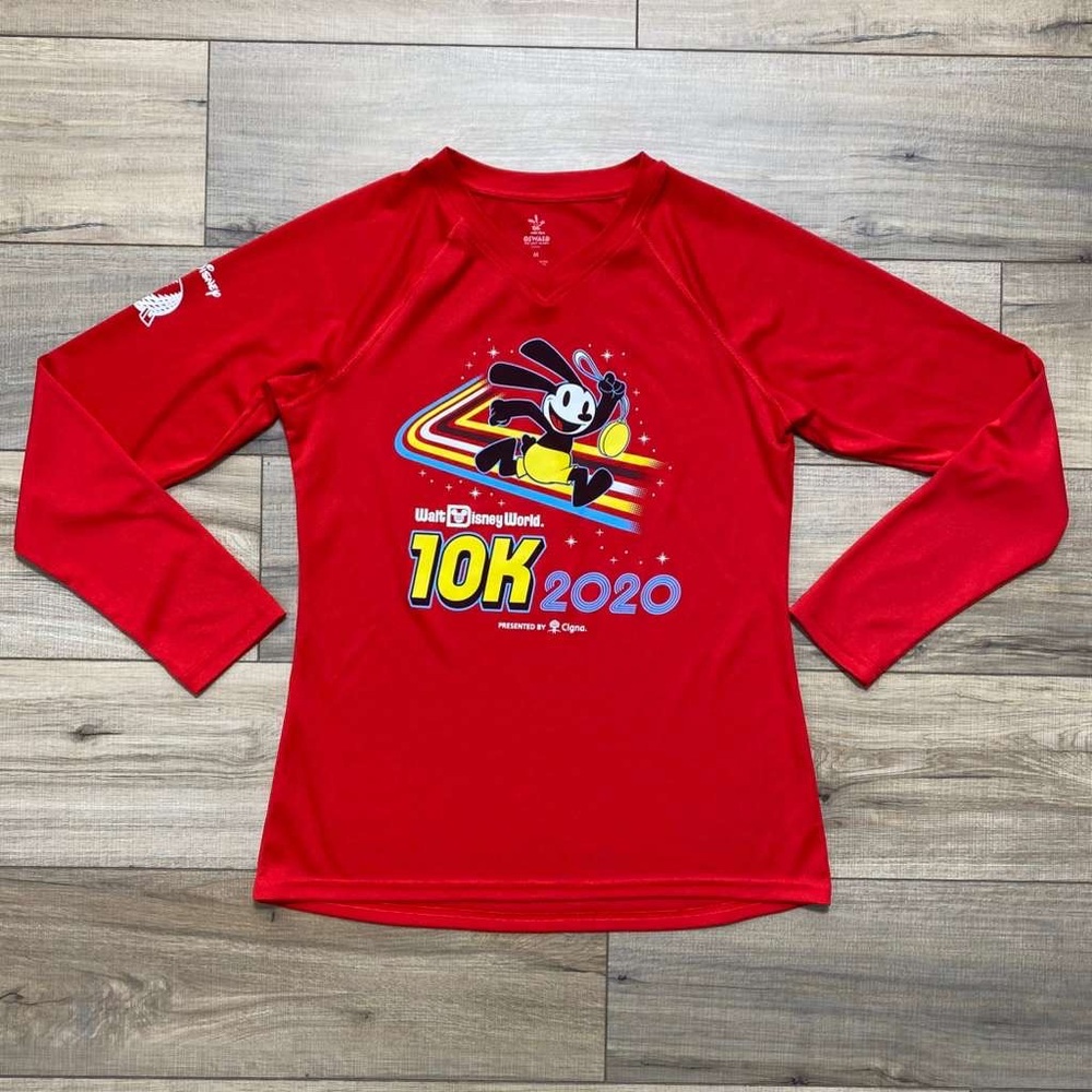 Run Disney Womens Walt Disney World Oswlad 2020 10k Long Sleeve Short Medium Red